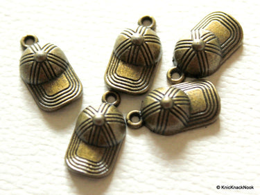 5 x Cap Bronze Tone Charms